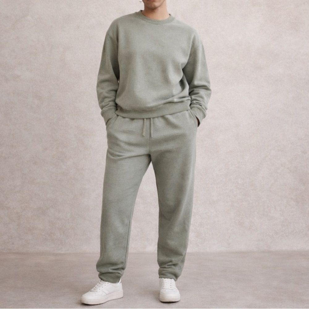 ASOS Curve Gray Green Sweatpants Sweatshirt Sweatsuit Set Size 18